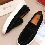 Замшевые лоферы Loro Piana Summer Walk - Black