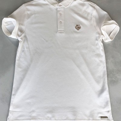 Белое мужское поло Loro Piana embroidered logo