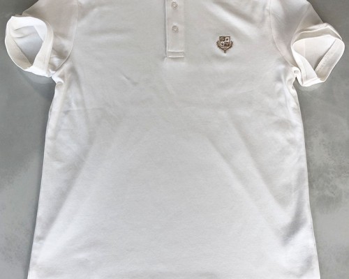 Белое мужское поло Loro Piana embroidered logo