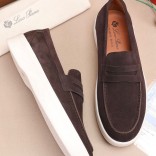 Замшевые лоферы Loro Piana Summer Walk - Brown