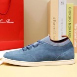 Замшевые кроссовки Loro Piana Soho Walk - Blue