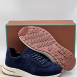 Замшевые кроссовки Loro Piana синего цвета