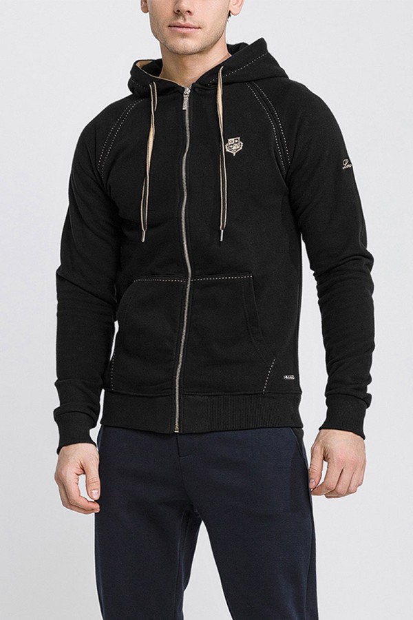 Чёрная кофта Loro Piana Zip-Up hoodie