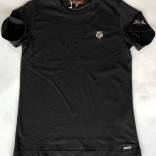 Чёрная мужская футболка Loro Piana embroidered logo