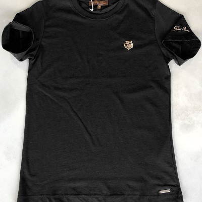 Чёрная мужская футболка Loro Piana embroidered logo