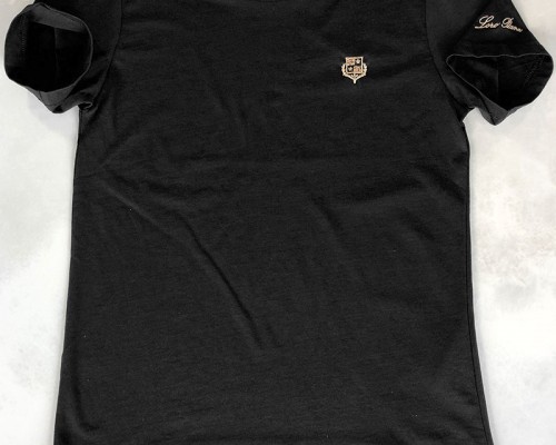 Чёрная мужская футболка Loro Piana embroidered logo