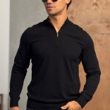 Чёрный джемпер Loro Piana Zip Neck