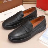 Кожаные лоферы Loro Piana Summer Walk - Black