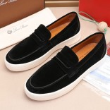 Замшевые лоферы Loro Piana Summer Walk - Black