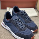 Замшевые кроссовки Loro Piana Week End Walk - Blue