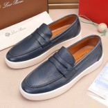 Кожаные лоферы Loro Piana Summer Walk - Navy