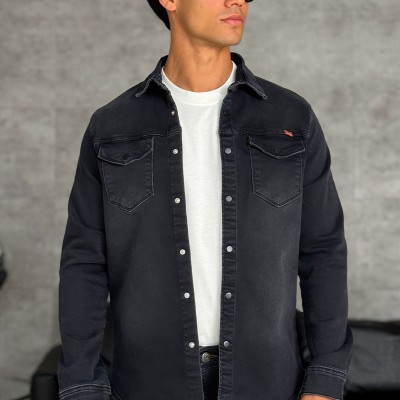 Джинсовая рубашка Loro Piana чёрного цвета