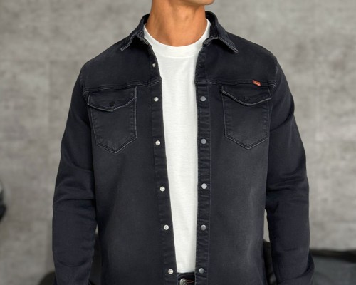 Джинсовая рубашка Loro Piana чёрного цвета