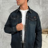 Джинсовая рубашка Loro Piana тёмно-синего цвета