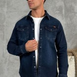 Джинсовая рубашка Loro Piana тёмно-синего цвета