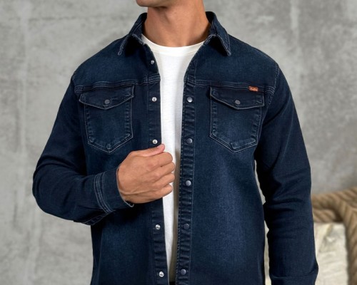 Джинсовая рубашка Loro Piana тёмно-синего цвета