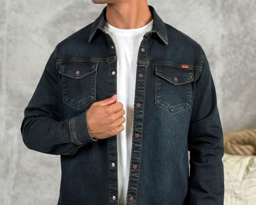 Джинсовая рубашка Loro Piana тёмно-синего цвета