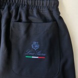 Мужские тёмно-синие штаны Loro Piana logo-embroidered