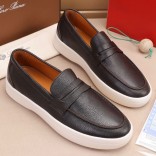 Кожаные лоферы Loro Piana Summer Walk - Brown