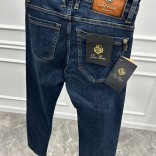 Джинсы тёмно-синего цвета Loro Piana regular fit