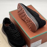 Замшевые кроссовки Loro Piana чёрного цвета