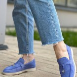 Женские замшевые лоферы Loro Piana Open Walk