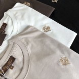 Чёрная мужская футболка Loro Piana embroidered logo
