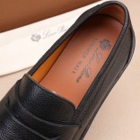 Кожаные лоферы Loro Piana Summer Walk - Black