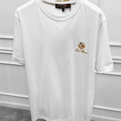 Футболка белого цвета Loro Piana logo-embroidered