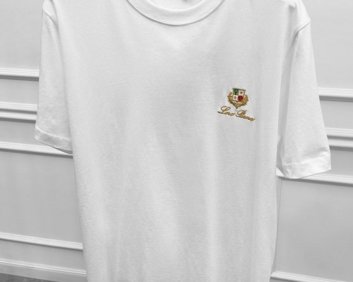 Футболка белого цвета Loro Piana logo-embroidered