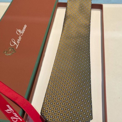 Галстук Loro Piana geometric logo-print premium - Brown