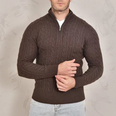 Кашемировый свитер Loro Piana Premium zip-neck - Brown