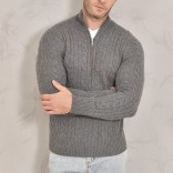 Кашемировый свитер Loro Piana Premium zip-neck - Dark Grey