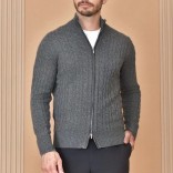 Кашемировый свитер Loro Piana Premium zip-up - Dark Grey