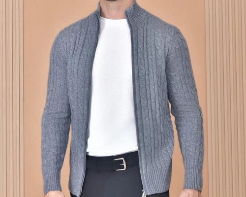 Кашемировый свитер Loro Piana Premium zip-up - Grey