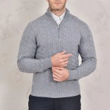 Кашемировый свитер Loro Piana Premium zip-neck - Grey