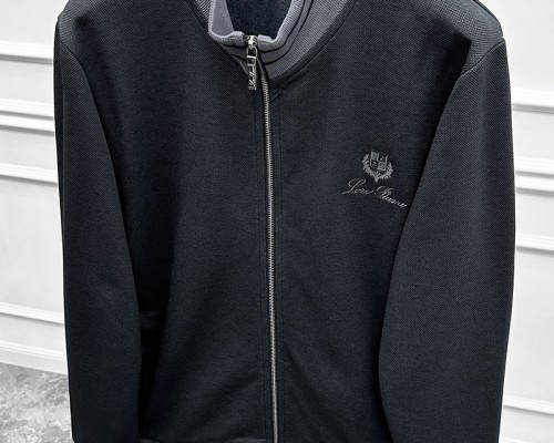 Кофта на молнии Loro Piana logo-embroidered - Black