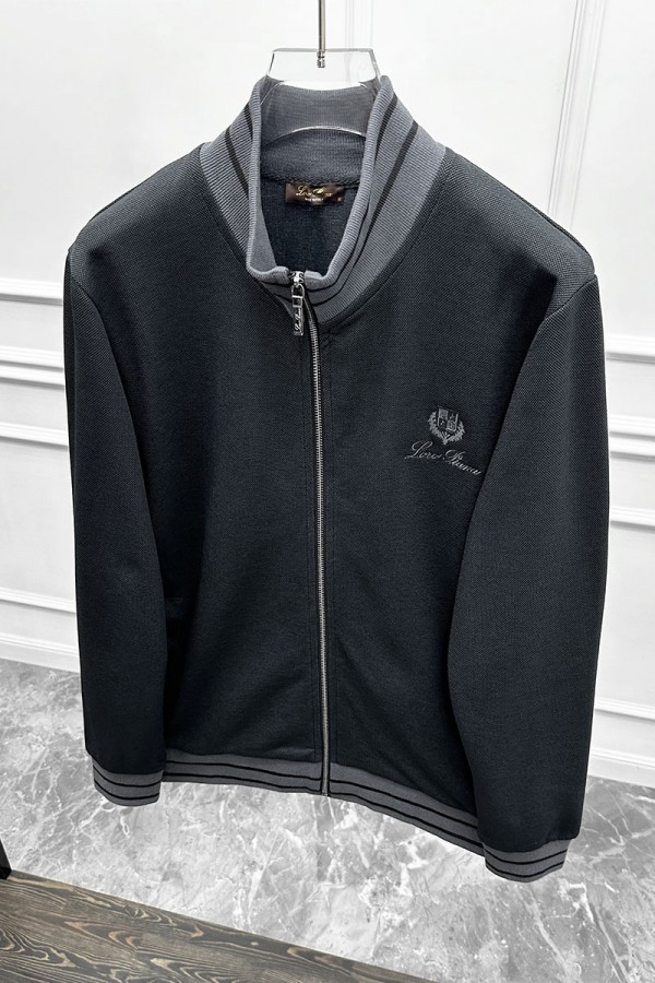 Кофта на молнии Loro Piana logo-embroidered - Black