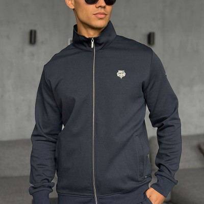 Кофта на молнии Loro Piana logo-embroidered - Navy