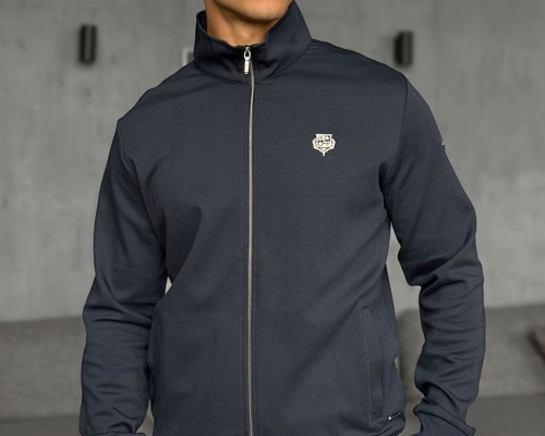 Кофта на молнии Loro Piana logo-embroidered - Navy