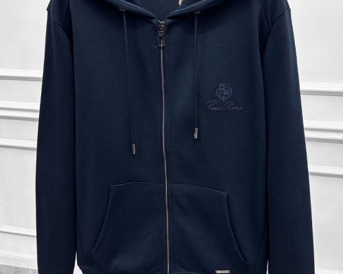 Кофта на молнии Loro Piana logo-embroidered - Navy