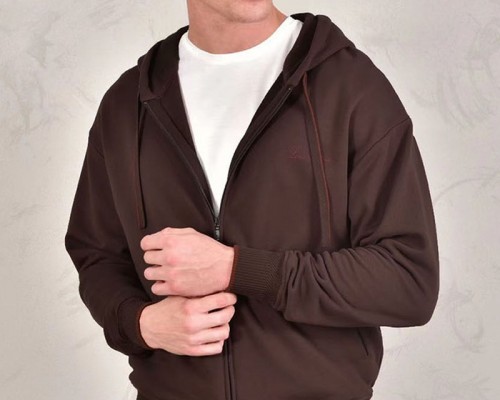 Кофта на молнии Loro Piana Premium signature logo - Brown