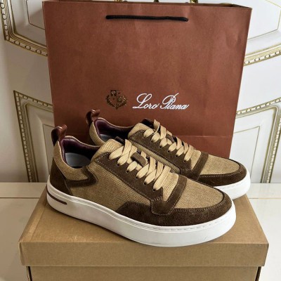 Комбинированные кроссовки Loro Piana Newport - Brown