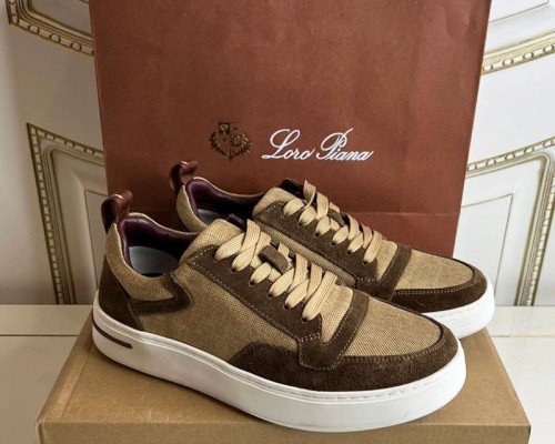 Комбинированные кроссовки Loro Piana Newport - Brown