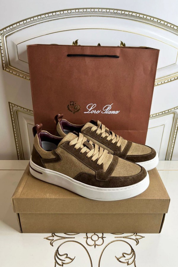 Комбинированные кроссовки Loro Piana Newport - Brown Комбинированные кроссовки Loro Piana Newport - Brown