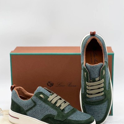 Комбинированные кроссовки Loro Piana Newport - Green