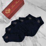 Комплект тёмно-синих носков Loro Piana brown logo