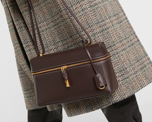 Кожаная сумка Loro Piana 28x15.5 см - Brown