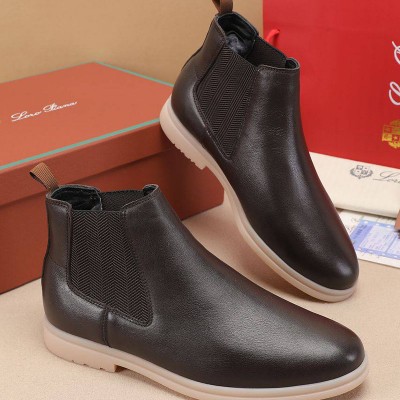 Кожаные ботинки с мехом Loro Piana