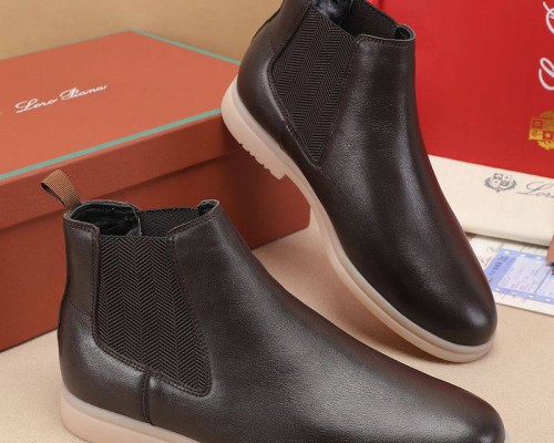 Кожаные ботинки с мехом Loro Piana